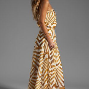 BB Dakota Imelda Golden Pyramid Printed Chiffon Maxi Dress